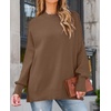 image:imageZESICA Womens Winter Oversized Striped Ribbed Knit SweaterCoffee