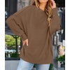image:imageZESICA Womens Winter Oversized Striped Ribbed Knit SweaterCoffee