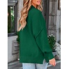 image:imageZESICA Womens Winter Oversized Striped Ribbed Knit SweaterDarkgreen