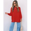 image:imageZESICA Womens Winter Oversized Striped Ribbed Knit SweaterFirered