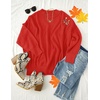 image:imageZESICA Womens Winter Oversized Striped Ribbed Knit SweaterFirered