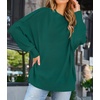 image:imageZESICA Womens Winter Oversized Striped Ribbed Knit SweaterForestgreen
