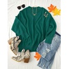 image:imageZESICA Womens Winter Oversized Striped Ribbed Knit SweaterForestgreen