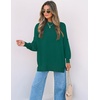 image:imageZESICA Womens Winter Oversized Striped Ribbed Knit SweaterForestgreen
