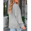 image:imageZESICA Womens Winter Oversized Striped Ribbed Knit SweaterGrey