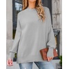 image:imageZESICA Womens Winter Oversized Striped Ribbed Knit SweaterGrey