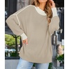 image:imageZESICA Womens Winter Oversized Striped Ribbed Knit SweaterGreyapricot