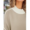 image:imageZESICA Womens Winter Oversized Striped Ribbed Knit SweaterGreyapricot