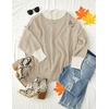 image:imageZESICA Womens Winter Oversized Striped Ribbed Knit SweaterGreyapricot