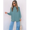 image:imageZESICA Womens Winter Oversized Striped Ribbed Knit SweaterLake