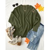 image:imageZESICA Womens Winter Oversized Striped Ribbed Knit SweaterOlive