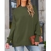 image:imageZESICA Womens Winter Oversized Striped Ribbed Knit SweaterOlive