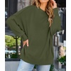 image:imageZESICA Womens Winter Oversized Striped Ribbed Knit SweaterOlive