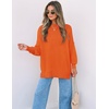 image:imageZESICA Womens Winter Oversized Striped Ribbed Knit SweaterOrange