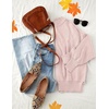 image:imageZESICA Womens Winter Oversized Striped Ribbed Knit SweaterPink