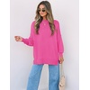 image:imageZESICA Womens Winter Oversized Striped Ribbed Knit SweaterRose