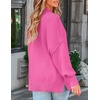 image:imageZESICA Womens Winter Oversized Striped Ribbed Knit SweaterRose