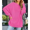 image:imageZESICA Womens Winter Oversized Striped Ribbed Knit SweaterRose