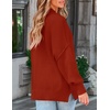 image:imageZESICA Womens Winter Oversized Striped Ribbed Knit SweaterRust