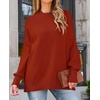 image:imageZESICA Womens Winter Oversized Striped Ribbed Knit SweaterRust