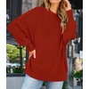 image:imageZESICA Womens Winter Oversized Striped Ribbed Knit SweaterRust