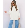 image:imageZESICA Womens Winter Oversized Striped Ribbed Knit SweaterWhite