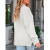 image:imageZESICA Womens Winter Oversized Striped Ribbed Knit SweaterWhite
