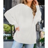 image:imageZESICA Womens Winter Oversized Striped Ribbed Knit SweaterWhite