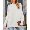 image:imageZESICA Womens Winter Oversized Striped Ribbed Knit SweaterWhite