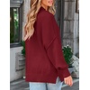 image:imageZESICA Womens Winter Oversized Striped Ribbed Knit SweaterWine
