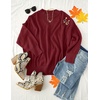 image:imageZESICA Womens Winter Oversized Striped Ribbed Knit SweaterWine