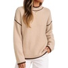 image:imageZESICA Fall Sweater for Women Mock Neck Oversized OutfitsApricot