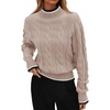 image:imageZESICA Fall Winter Mock Neck Chunky Sweaters for WomenAlmond