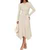 image:imageZESICA Long Sleeve Sweater Dresses Wedding Guest Midi DressIvory