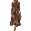 image:imageZESICA Sweater Dresses for Women Fall Long Sleeve Maxi DressBrown