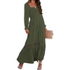 image:imageZESICA Womens 2026 Boho Long Sleeve Fall Maxi DressArmy Green