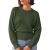 image:imageZESICA Womens 2026 Fall Long Sleeve Floral Ruched Cute SweatersArmygreen