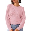 image:imageZESICA Womens 2026 Fall Long Sleeve Floral Ruched Cute SweatersPink