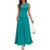 image:imageZESICA Womens 2026 Summer Sleeveless Pleated Maxi DressTurquoise
