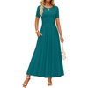 image:imageZESICA Womens Casual Summer 2026 Short Sleeve Maxi DressAqua
