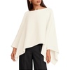 image:imageZESICA Womens Fall Batwing Oversized Knitted Shawls Poncho SweatersBeige