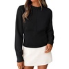 image:imageZESICA Womens Fall Sweaters Crewneck Cinched Waist Pullover TopsBlack
