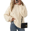 image:imageZESICA Womens Fall Winter Cable Knit Oversized Cozy Knit Pullover SweatersApricot