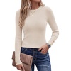 image:imageZESICA Womens Fall Winter Cozy Sweaters Fitted Knit Pullover TopsApricot
