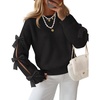 image:imageZESICA Womens Fall Winter Cute Bow Long Sleeve Oversized SweatersBlack