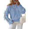 image:imageZESICA Womens Fall Winter Cute Bow Long Sleeve Oversized SweatersBlue