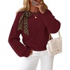 image:imageZESICA Womens Fall Winter Cute Bow Tie Oversized SweatersWine