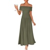 image:imageZESICA Womens Off Shoulder A Line Wedding Guest Maxi DressArmy Green