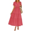 image:imageZESICA Womens Summer Casual Short Sleeve Boho Midi DressWatermelon