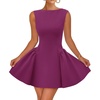 image:imageZESICA Womens Summer Sleeveless Boat Neck Cocktail Mini DressEggplant